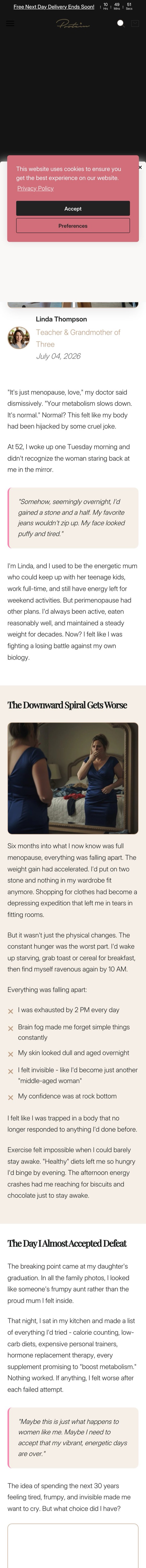 Protein.com advertorial, live client page