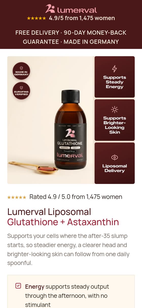 Lumerval product page, first scroll
